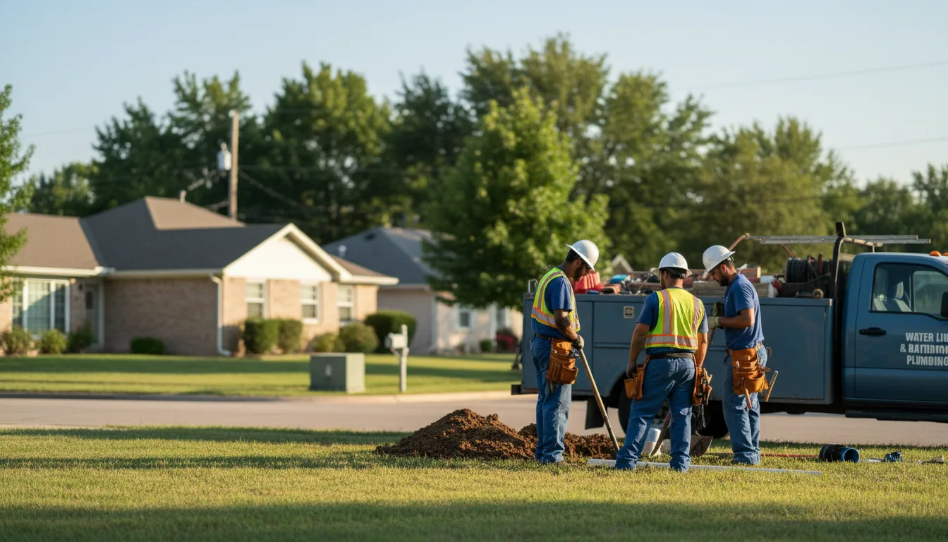 Residential water line and bathroom plumbing service in Emma, MO